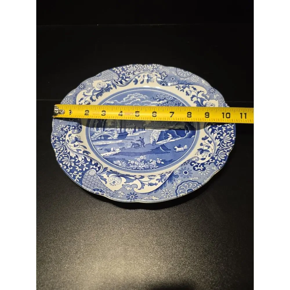 2 Spode Italian Blue White Dinner Plate 10.5
